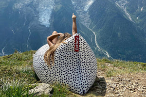 Girl Laying on a Capri Fatboy Lamzac in the Mountains