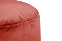 Load image into Gallery viewer, Fatboy Point Recycled Velvet Ottoman - Rhubarb Closeup

