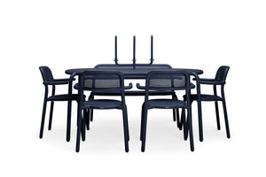 Dark Ocean Fatboy Toni Tavolo Outdoor Dining Table and Chairs with Candle Stick