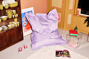Lilac Fatboy Original Slim Nylon Bean Bag in a Room