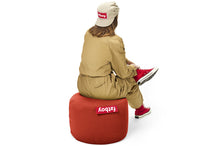 Load image into Gallery viewer, Girl Sitting on a Rhubarb Fatboy Point Stonewashed Pouf
