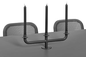 Fatboy Toni Candle Holder - Anthracite on a Toni Table with Candles