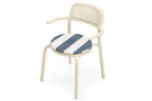 Stripe Ocean Blue Fatboy Toni Chair Pillow on a Toni Chair
